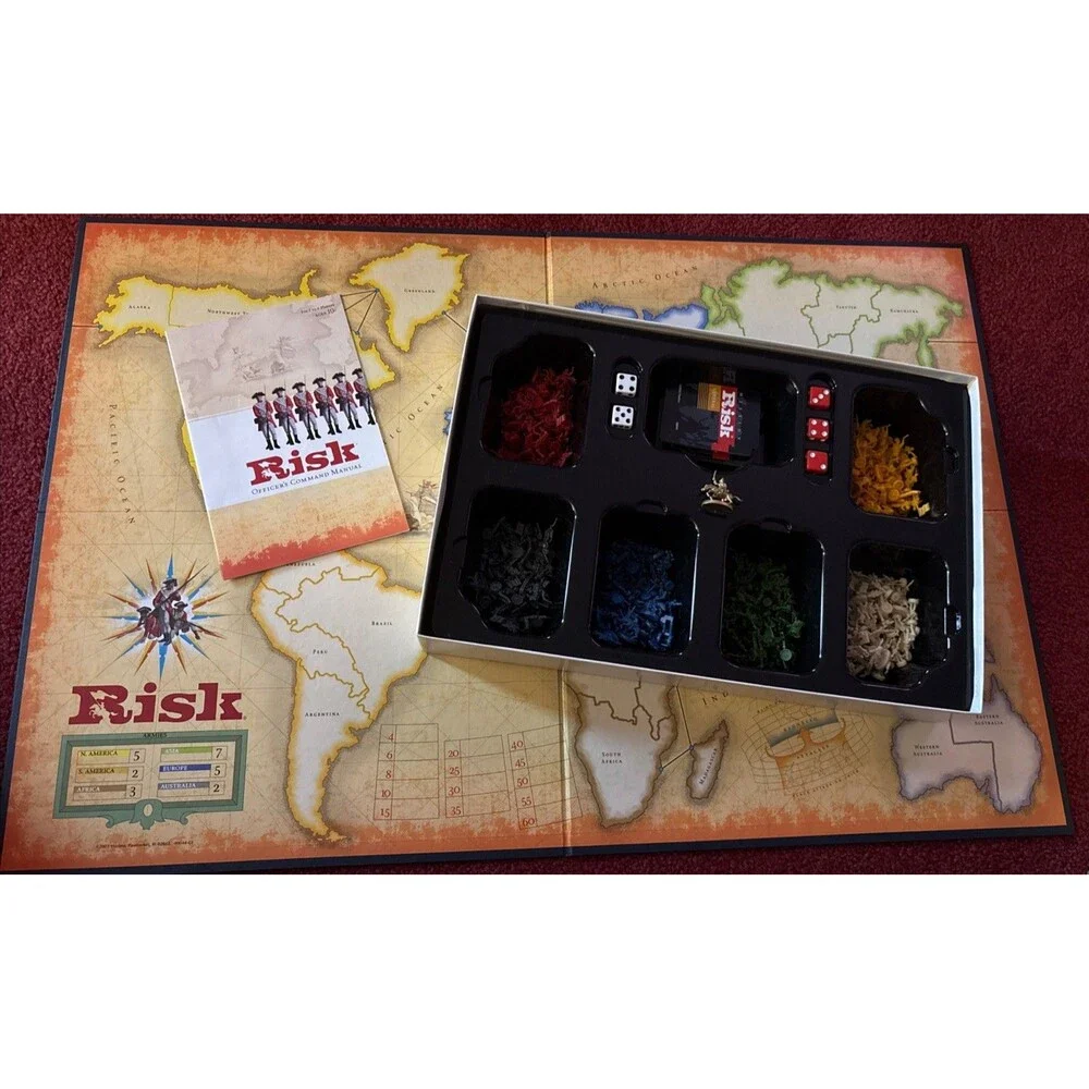 Risk Board Game Hasbro Game Of Global Domination 2003 Strategy 2-6 Players
